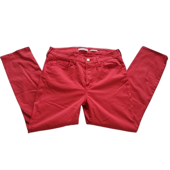 JEN7 Cropped Skinny Red Pants - Picture 3 of 9